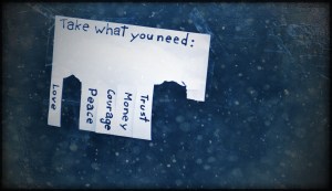 While on the walking tour, this sign was posted on an electrical box