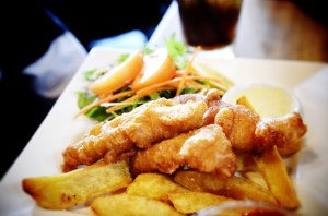 Fish and Chips at Redoubt Cafe- a gut bomb