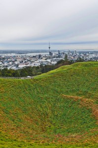 Mt. Eden Volcano Crater and Auckland View 